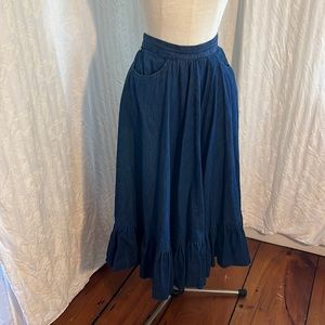 vintage 80s denim prairie skirt Jag